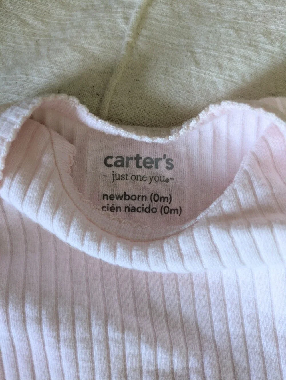 Carter's Ribbed Two-Pack Baby Onesie & Pants Set in Pale Pink And Pale Purple